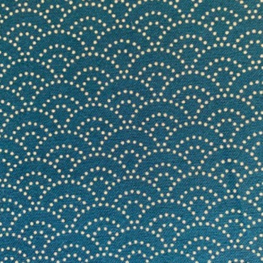 Small Wave Print Teal Japanese Cotton Fabric