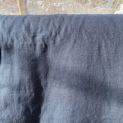 Black washed Linen Fabric