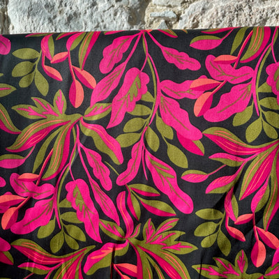 Lush Leaves Cotton Satin by Nerida Hansen