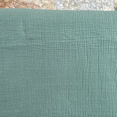 Soft Green Dobby Double Gauze from Milsato by Modelo Fabrics