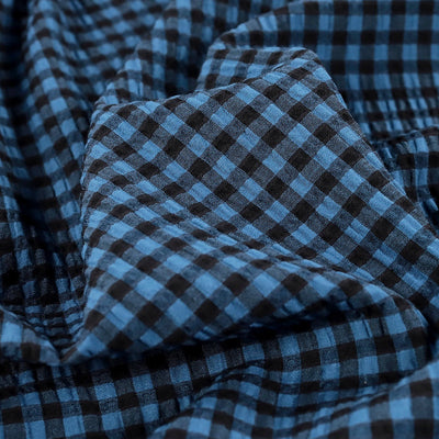 Indigo & Black Rowan Gingham Seersucker By Fabric Godmother