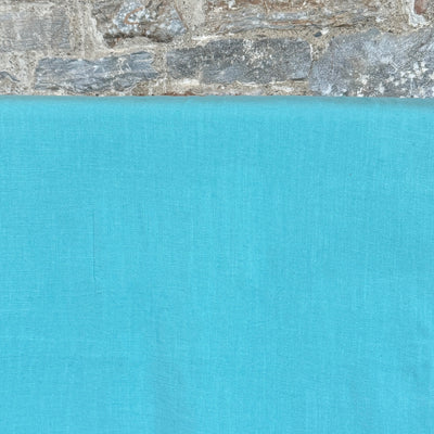 Turquoise Viscose Linen Slub Fabric