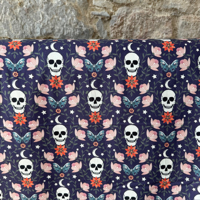 Spellbound Cotton Fabric Moths and Skulls by Dashwood Studio