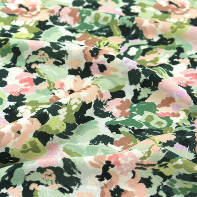 Bella Green Viscose Poplin Fabric by Eglantine et Zoe