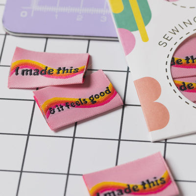 "I Made This & It Feels Good" woven labels by Little Rosy Cheeks