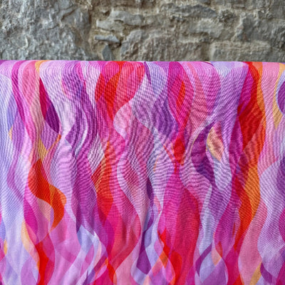 Chroma Pink Waves Rayon fabric by Dashwood Studios