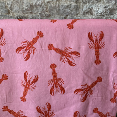 Lobster Viscose Linen Fabric by Fabric Godmother