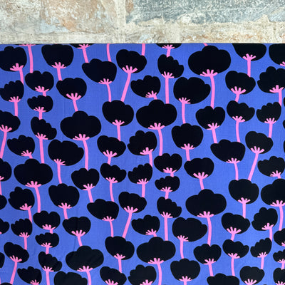 Poppies Pop Purple Ecovero Viscose Fabric by Nerida Hansen - £12