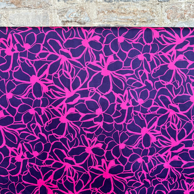 Magnolia Purple Cotton Satin Fabric by Nerida Hansen - £14m