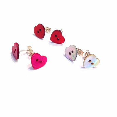 Shell-heart-button-stud-earrings-sterling-silver-backs