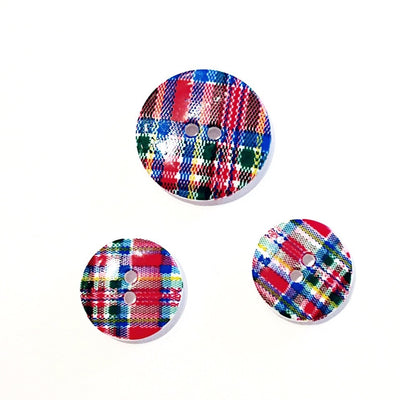 Tartan-print-plastic-button