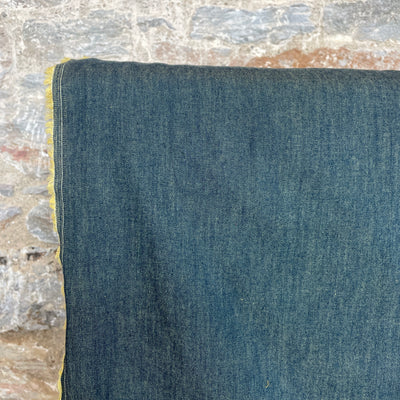 Dark Blue and Yellow Denim Chambray Fabric