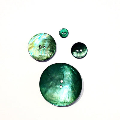 Dark-green-painted-shell-button